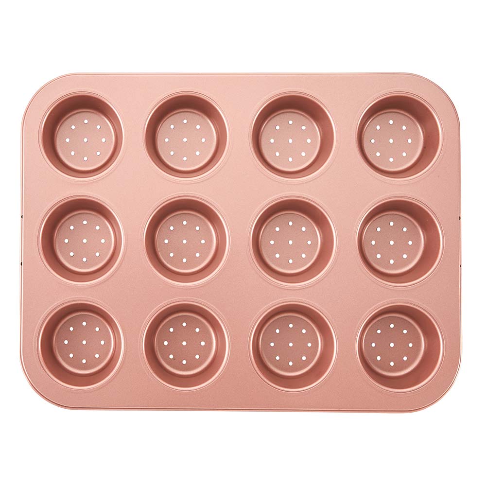 Rose Gold Perforated Mini Quiche & Tart Pan 12 Cup