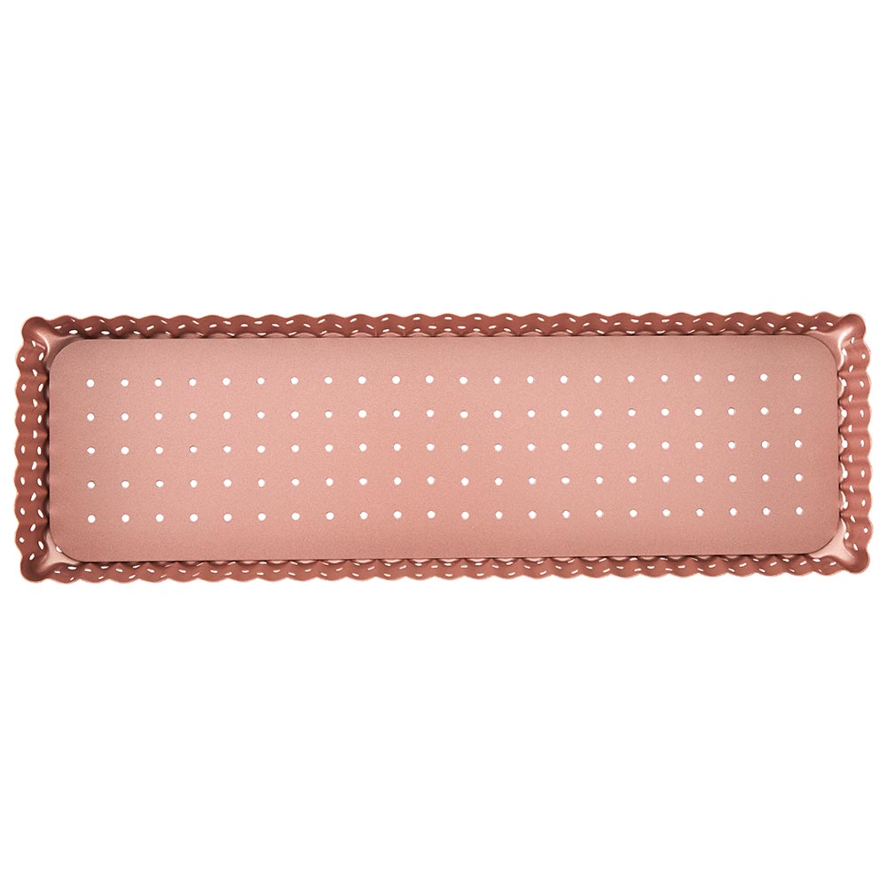 Rose Gold Perforated Rectangle Quiche & Tart Pan