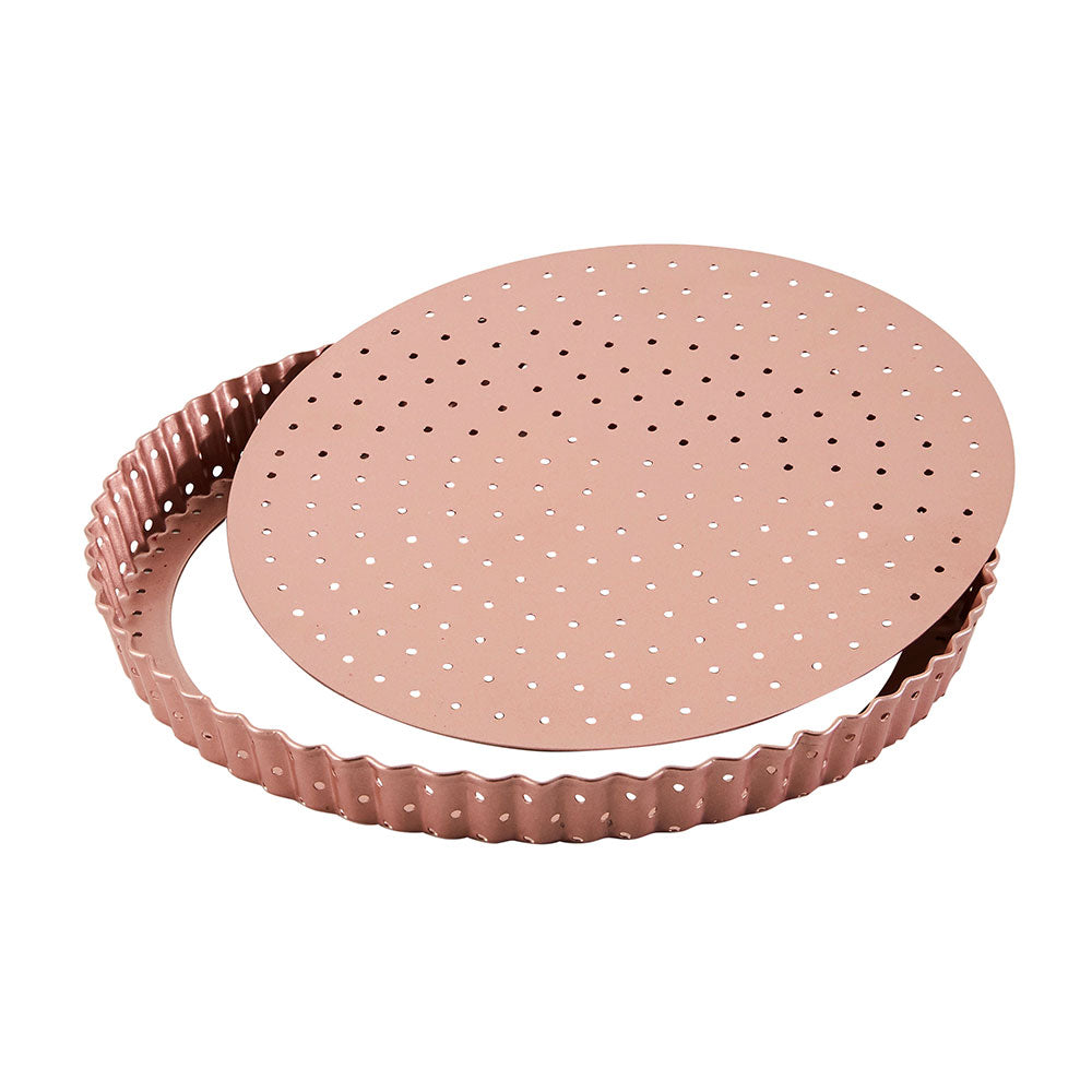 Rose Gold Perforated Round Quiche & Tart Pan
