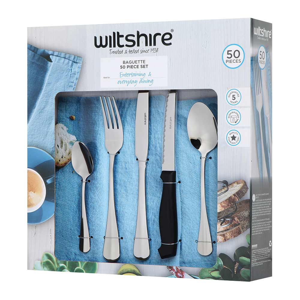 Baguette Cutlery Set with Steak Knives 50 Piece