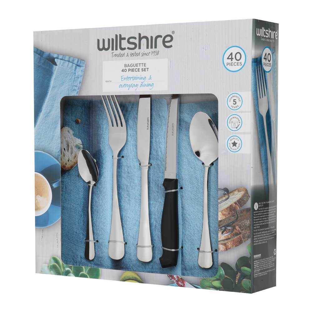 Baguette Cutlery Set with Steak Knives 40 Piece