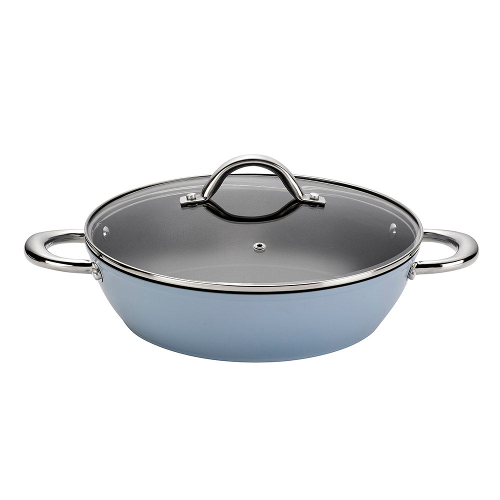 Easycook Blue Non-stick Casserole 28cm With Glass Lid