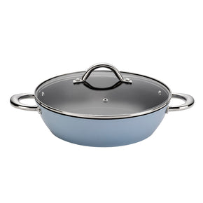 Easycook Blue Non-stick Casserole 28cm With Glass Lid