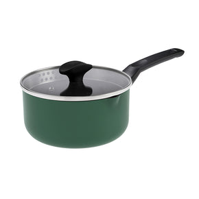 PureCook Ceramic Non-Stick Saucepan 18cm with Glass Lid