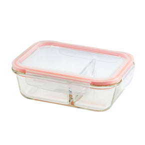 Glass Food Container Rectangle Divided 930ml