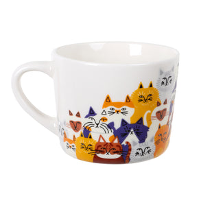 'Clowder Of Cats' Printed Mug 400ml