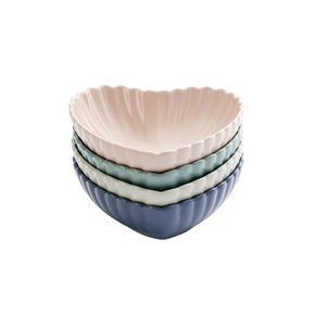 Petite Petal Heart Bowls 4 Piece Set 14.5cm x 15.5cm x 5cm / 5.7" x 6" x 2"