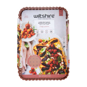 Rose Gold Perforated Rectangle Quiche & Tart Pan Large