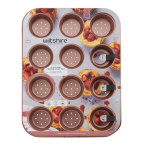 Rose Gold Perforated Mini Quiche & Tart Pan 12 Cup