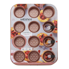Wiltshire Rose Gold Quiche & Tart Pan - 24cm Round, Non-Stick, Removable Base, Perforated Bottom For Baking - View #7